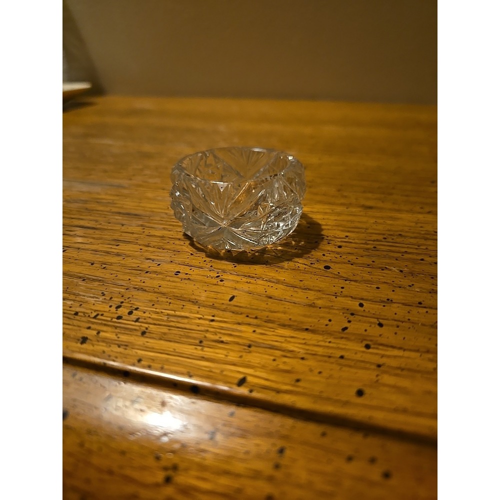 vintage Czech Bohemia crystal open salt‎ cellar